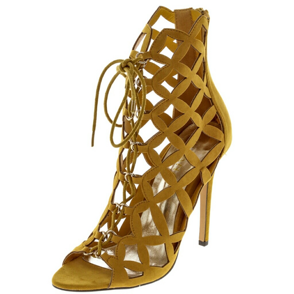 Mustard Laser Cut Booties